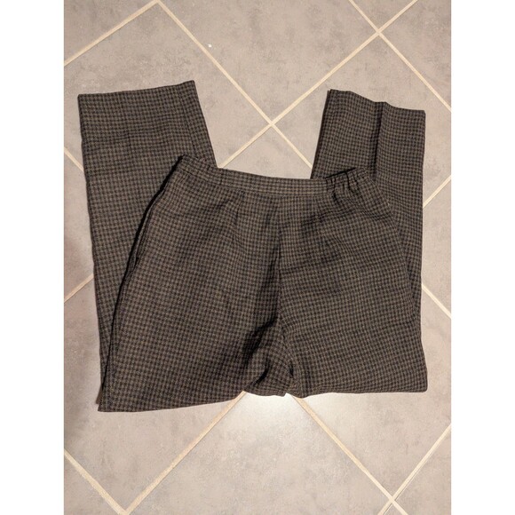 Vintage 80s High Waist Houndstooth Wool Blend Trousers womenMade in Romania Sz 8 - Picture 8 of 15